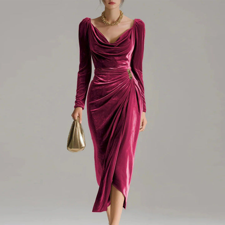 Julia™ | Pleated Velvet Dress