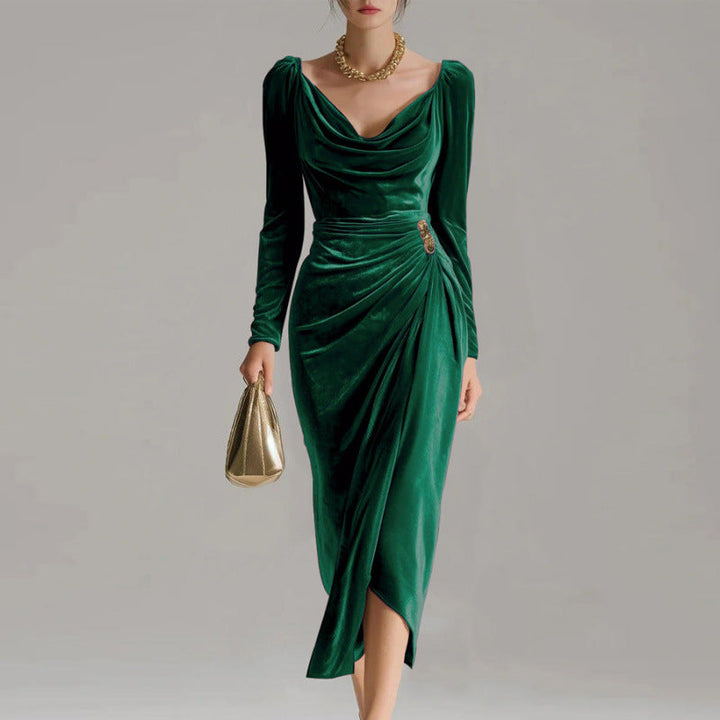 Julia™ | Pleated Velvet Dress